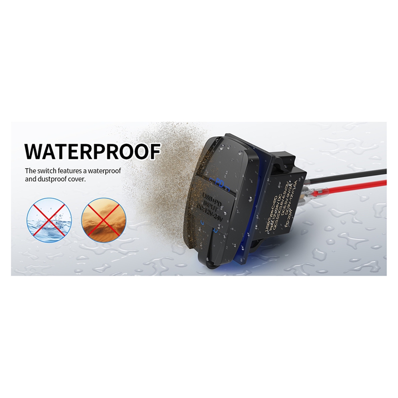 Tools Qc - Interruttore a bilanciere USB 12V Impermeabile