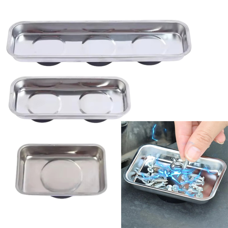 Magnetic Parts Tray - Vassoio Magnetico Quadrato in Acciaio Inossidabile,