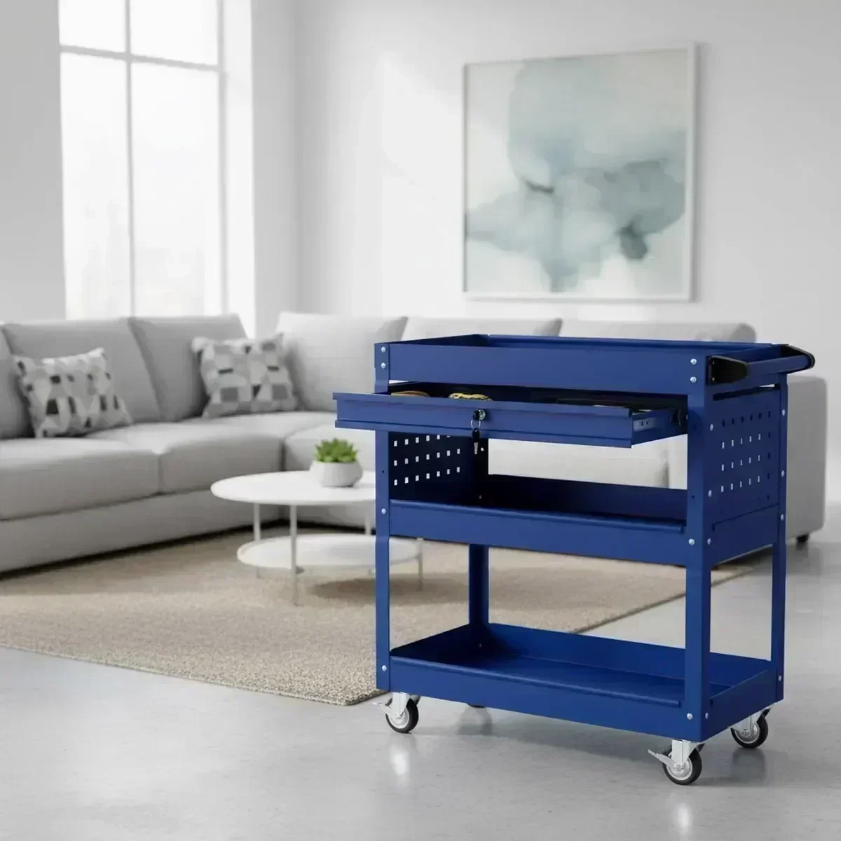 Tools For Garage Workshop - Carrello Portautensili a 3 Ripiani con