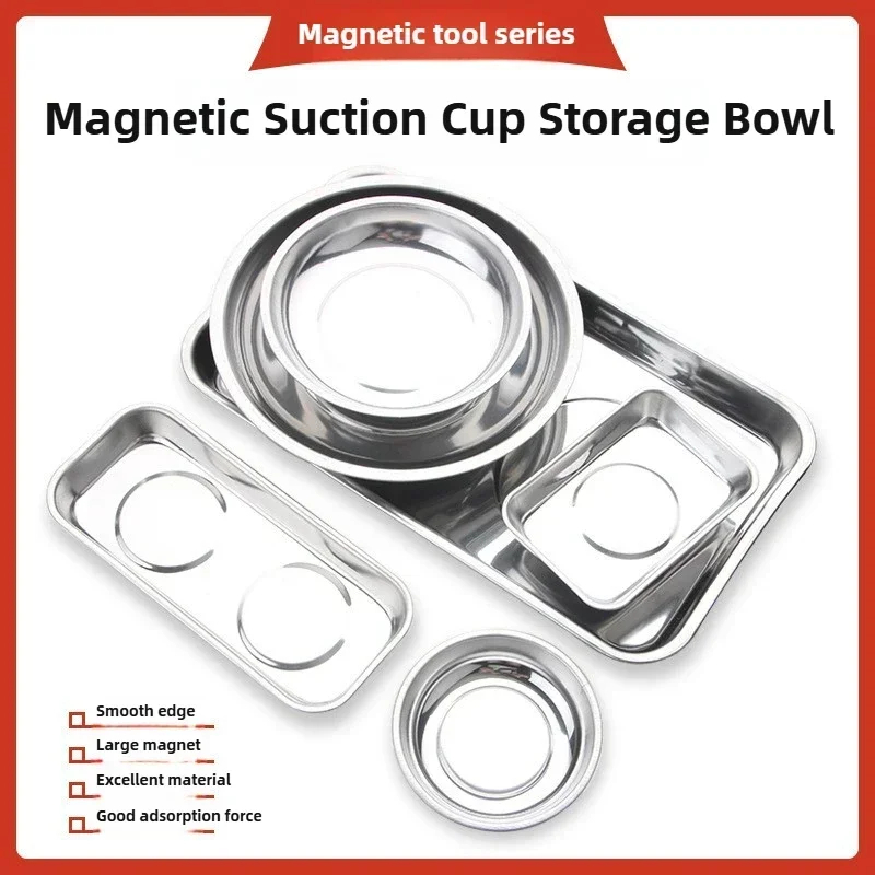 Magnetic Parts Tray - Ciotola Magnetica Rotonda/Quadrata, Resistente con Vassoio