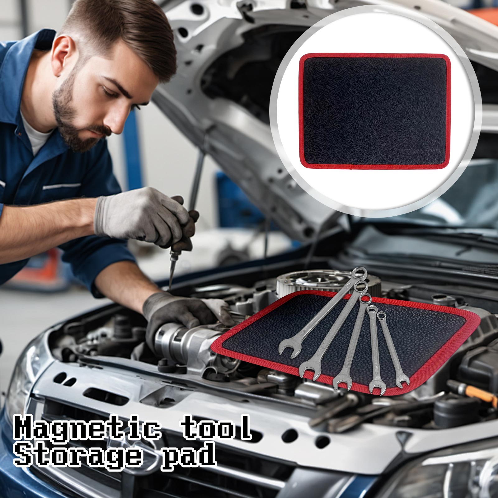 Magnetic Parts Tray - Tappetino portautensili magnetico flessibile per chiavi