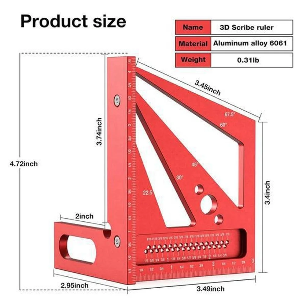 Goniometro 3D Rosso Multi-Ango - Marking Tools In Workshop recensione e prezzo